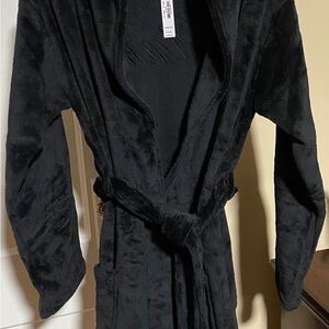 Victoria Secret Women's Black Plush Coat